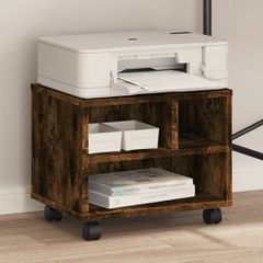 Βάση Εκτυπωτή με Ρόδες Καπνιστή Δρυς 41x32x34,5 εκ. 840615