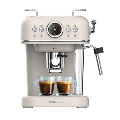 Primo PREM-40445 Μπεζ Αυτόματη Μηχανή Espresso Πίεσης 20bar για Cappuccino