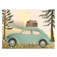 ViSSEVASSE Poster "VW Beetle Green" 50x70