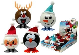 Set of wind up Christmas toys Penguin  12 pieces reindeer Snowman Santa Claus
