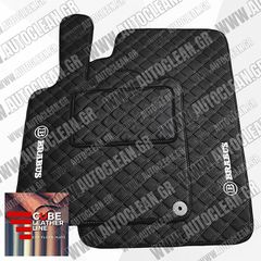 SMART FORTWO  451 2007-2014 ΠΑΤΑΚΙΑ ΤΕΧΝΟΔΕΡΜΑ CUBE ΜΑΥΡΟ ΜΕ ΑΣΠΡΗ ΡΑΦΗ - ΑΣΠΡΟ ΚΕΝΤΗΜΑ BRABUS ΣΕΤ 2ΤΜΧ