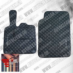 SMART FORTWO  451 2007-2014 ΠΑΤΑΚΙΑ ΤΕΧΝΟΔΕΡΜΑ CUBE ΜΑΥΡΟ ΜΕ ΓΚΡΙ ΡΑΦΗ ΠΕΡΙΜΜΕΤΡΙΚΑ - ΓΚΡΙ ΚΕΝΤΗΜΑ SMART ΣΕΤ 2ΤΜΧ