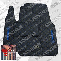 SMART FORTWO  453 2014 ΚΑΙ ΜΕΤΑ ΠΑΤΑΚΙΑ ΤΕΧΝΟΔΕΡΜΑ CUBE ΜΑΥΡΟ ΜΕ ΜΠΛΕ ΡΑΦΗ -ΜΠΛΕ ΚΕΝΤΗΜΑ BRABUS ΣΕΤ 2ΤΜΧ