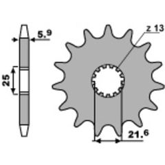 Γραναζι Εμπρος Ατσαλινο 12T Cfmoto 650Mt/Nk/Gt, Versys 650, Er6 565 - 520 | Pbr