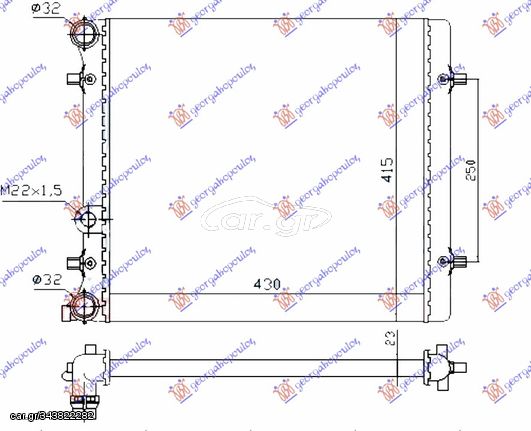 ΨΥΓΕΙΟ 1.4-1.6 ΜΗΧ. -A/C (43x41.5x2.3) (MAHLE BEHR)  για VW GOLF IV 98-04