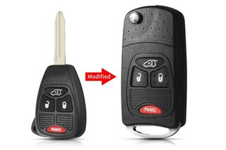 Μετατροπή Flip Σε Νέο Κέλυφος Κλειδιού Για Jeep Commander-Grand Cherokee Chrysler Pacifica-Aspen-300 Dodge RAM-Caravan Με 4 Κουμπιά