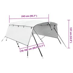 Τέντα Σκάφους με 4 Αψίδες Τοιχώματα 243x(170-182)x137 εκ. 94826-thumb-11