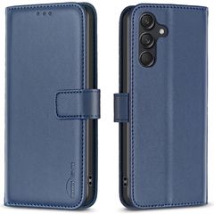 Θήκη Samsung Galaxy M55 5G BINFEN COLOR Leather Wallet series 12 με βάση στήριξης, υποδοχές καρτών και μαγνητικό κούμπωμα μπλε