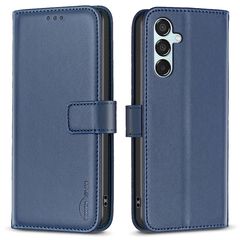 Θήκη Samsung Galaxy M15 5G BINFEN COLOR Leather Wallet series 12 με βάση στήριξης, υποδοχές καρτών και μαγνητικό κούμπωμα μπλε