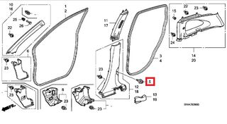 ΚΛΙΠΣ ΜΕΣΑΙΑΣ ΚΟΛΩΝΑΣ HONDA CR-V '07-'12 (82109SWAA01ZB)