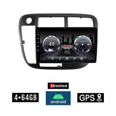 KIROSIWA 4+64GB HONDA CIVIC (1996 - 2000) CLIMA Android οθόνη αυτοκίνητου 4GB με GPS WI-FI (ηχοσύστημα αφής 9" ιντσών Youtube Playstore MP3 USB Radio Bluetooth Mirrorlink DSP 4x60W Apple Carplay Andro