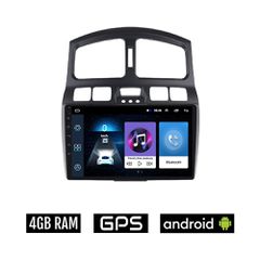 HYUNDAI SANTA FE (2001 - 2006) Android οθόνη αυτοκίνητου 4GB με GPS WI-FI (ηχοσύστημα αφής 9" ιντσών OEM Youtube Playstore MP3 USB Radio Bluetooth Mirrorlink εργοστασιακή, 4x60W, AUX)