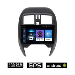 NISSAN MICRA (2010 - 2016) Android οθόνη αυτοκίνητου 4GB με GPS WI-FI (ηχοσύστημα αφής 9" ιντσών OEM Youtube Playstore MP3 USB Radio Bluetooth Mirrorlink εργοστασιακή, 4x60W, AUX)