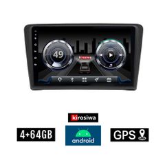 KIROSIWA 4+64GB SKODA RAPID (μετά το 2012) Android οθόνη αυτοκίνητου 4GB με GPS WI-FI (ηχοσύστημα αφής 9" ιντσών Youtube Playstore MP3 USB Radio Bluetooth Mirrorlink DSP 4x60W Apple Carplay Android Au