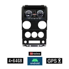 KIROSIWA 4+64GB JEEP WRANGLER (2006 - 2011) Android οθόνη αυτοκίνητου 4GB με GPS WI-FI (ηχοσύστημα αφής 9" ιντσών Youtube Playstore MP3 USB Radio Bluetooth Mirrorlink DSP 4x60W Apple Carplay Android A