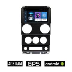 JEEP WRANGLER (2006 - 2011) Android οθόνη αυτοκίνητου 4GB με GPS WI-FI (ηχοσύστημα αφής 9" ιντσών OEM Youtube Playstore MP3 USB Radio Bluetooth Mirrorlink εργοστασιακή, 4x60W, AUX)