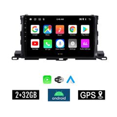 KIROSIWA 2+32GB TOYOTA HIGHLANDER (2014 - 2019) Android οθόνη αυτοκίνητου 2GB με GPS WI-FI (ηχοσύστημα αφής 10" ιντσών Youtube Playstore MP3 USB Radio Bluetooth Mirrorlink εργοστασιακή, 4x60W)