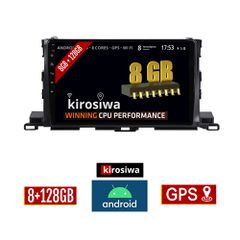 KIROSIWA 8GB + 128GB TOYOTA HIGHLANDER (2014 - 2019) Android οθόνη αυτοκίνητου με GPS WI-FI (ηχοσύστημα αφής 10" ιντσών Youtube Playstore MP3 USB Radio Bluetooth Mirrorlink DSP Apple Carplay Android A