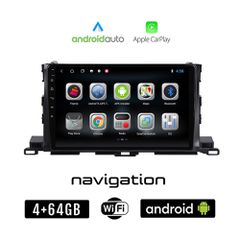 TOYOTA HIGHLANDER (2014 - 2019) Android οθόνη αυτοκίνητου 4GB + 64GB με GPS WI-FI (ηχοσύστημα αφής 10" ιντσών OEM Android Auto Apple Carplay Youtube Playstore MP3 USB Radio Bluetooth Mirrorlink εργοστ