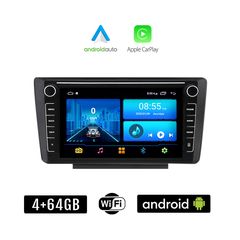 SKODA OCTAVIA 5 (2005 - 2012) Android οθόνη αυτοκίνητου 4+64GB με GPS WI-FI (ηχοσύστημα αφής 8" ιντσών 4GB CarPlay Android Auto Car Play Youtube Playstore MP3 USB Radio Bluetooth Mirrorlink εργοσ