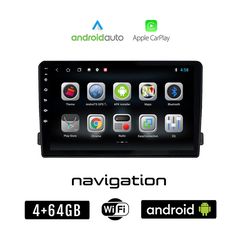 FORD Android (4GB + 64GB) οθόνη αυτοκίνητου 9" GPS WI-FI (Playstore Youtube C-Max Fiesta Focus Fusion Kuga Mondeo S-Max MP3 USB Radio ΟΕΜ Bluetooth ηχοσύστημα OEM Android Auto Apple Carplay Mirro