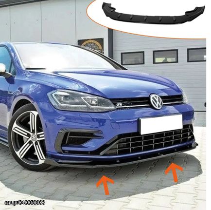 Lip spoiler μαύρο πλαστικό γυαλιστερό - Vw Golf R 7.5