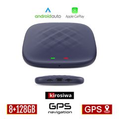 Kirosiwa ασύρματο Carplay Android Auto 8GB μετατροπέας ενσύρματου σε ασύρματο AI Box 8+128GB (wireless Apple CarPlay αυτοκινήτου οθόνη αντάπτορας 128GB dongle CarPlay GPS Google Maps Youtube WI-FI ηχο
