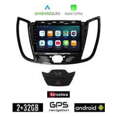 KIROSIWA FORD KUGA (2010 - 2019) Android οθόνη αυτοκίνητου 2GB με GPS WI-FI (ηχοσύστημα αφής 7" ιντσών Android Auto Apple Carplay Youtube Playstore MP3 USB Radio Bluetooth Mirrorlink εργοστασιακή, 4x6