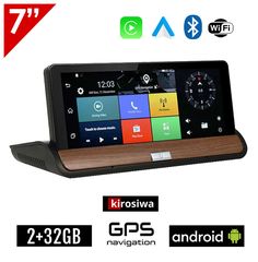 Kirosiwa Android 2+32GB Media Station 7" ιντσών με Ελληνικό GPS πλοηγό για το ταμπλό του αυτοκινήτου (Bluetooth Apple Carplay Android Auto WI-FI Playstore Youtube DVR καταγραφική camera 2GB Mirro