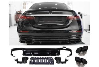 Πίσω Διαχύτης Diffuser για Mercedes E-Class W213 Facelift Sedan (2020-Up) E63 Design Piano Black