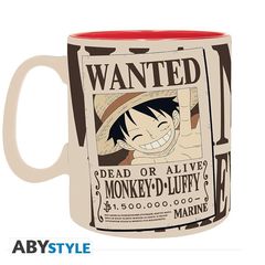 Abysse One Piece - Luffy  Wanted Heat Change Mug (460ml) (ABYMUGA452)