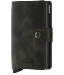Secrid Miniwallet Vintage Olive-Black – Δερμάτινο RFID Πορτοφόλι