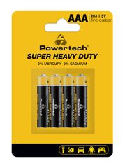 POWERTECH μπαταρίες Zinc Carbon Super Heavy Duty PT-1218, AAA 1.5V, 4τμχ