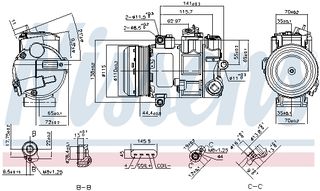 Συμπιεστής, συστ. κλιματισμού MERCEDES C (C204), C (W204), C T-MODEL (S204), E (A207), E (C207), E (W212), E T-MODEL (S212), GL (X166), GLK (X204), SLK (R172) 2.2D/3.0D/3.5 08.08-