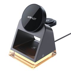 Acefast E17 3in1 Ασύρματος Μαγνητικός Φορτιστής MagSafe 15W με Καλώδιο USB / Type-C - Black