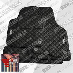 VOLKSWAGEN GOLF 5 & 6 2004-2013 ΠΑΤΑΚΙΑ ΤΕΧΝΟΔΕΡΜΑ CUBE ΜΑΥΡΟ ΜΕ ΑΣΠΡΗ ΡΑΦΗ ΠΕΡΙΜΜΕΤΡΙΚΑ - ΑΣΠΡΟ ΚΕΝΤΗΜΑ GTI ΣΕΤ 4ΤΜΧ --ΕΤΟΙΜΟΠΑΡΑΔΟΤΑ--
