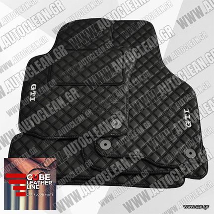 VOLKSWAGEN GOLF 5 & 6 2004-2013 ΠΑΤΑΚΙΑ ΤΕΧΝΟΔΕΡΜΑ CUBE ΜΑΥΡΟ ΜΕ ΑΣΠΡΗ ΡΑΦΗ ΠΕΡΙΜΜΕΤΡΙΚΑ - ΑΣΠΡΟ ΚΕΝΤΗΜΑ GTI ΣΕΤ 4ΤΜΧ --ΕΤΟΙΜΟΠΑΡΑΔΟΤΑ--