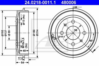 Ταμπούρο FORD KA 2008 - 2016 ( RU8 ) ATE 24.0218-0011.1