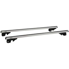 Μπάρες Οροφής Αλουμινίου Universal Rackit RK004-1 135cm Railing System Σετ Με Πόδια Και Κλειδαριά Ασημί 2 Τεμάχια