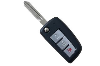 Κέλυφος Κλειδιού Flip Για Nissan-Qashqai-Sunny-NV200-Pulsar-Juke-X-Trail-Micra Με Λάμα NSN14 & 2 Κουμπιά-Panic