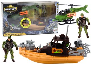 Military Set Military Combat Boat Soldiers Accessories Sounds