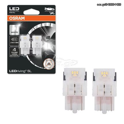 Λάμπες Led T20 W21/5W / 7443 W3X16Q Διπολικές 2.7watt 12volt Λευκές 6000k Osram 7515DWP-02B 2 Τεμάχια