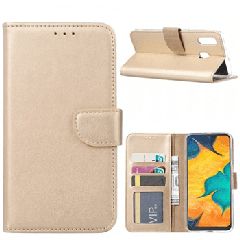 Θήκη, Samsung Galaxy S23 FE, Wallet Case Με Βάση Στήριξης, Υποδοχές Καρτών Και Μαγνητικό Κούμπωμα Flip Wallet, Χρυσό