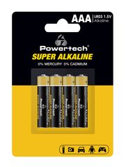 POWERTECH αλκαλικές μπαταρίες Super Alkaline PT-1213, AAA, 1.5V, 4τμχ