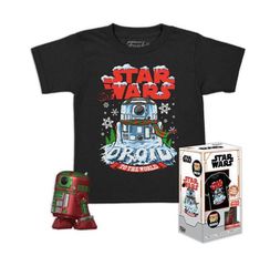 Funko Pocket Pop! Tee (Child) Disney: Star Wars - Holiday R2-D2 (Metallic) Vinyl Figure T-Shirt (S)
