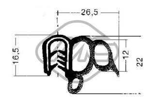 ΛΑΣΤΙΧΟ [τσιμουχα] ΓΙΑ ΠΟΡΤΑ VW GOLF 2,POLO-SEAT IBIZA,MALAGA MC Metalcaucho 00774