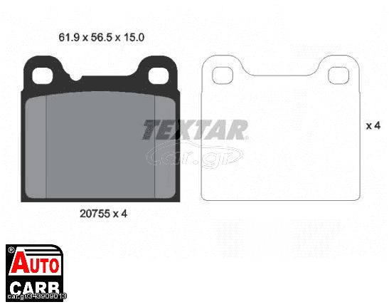 Πολλαπλασιαστής TEXTAR 20755 για VOLVO 780 1986-1990, VOLVO 850 1991-1997, VOLVO 940 1990-1998