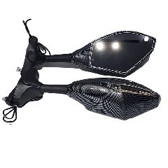 ΣΕΤ CARBON ΚΑΘΡΕΦΤΕΣ ΜΕ ΦΛΑΣ LED ΓΙΑ FAIRING 702