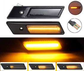 ΣΕΤ Πλαϊνά Φλας Φτερού Led Dynamic ~~Black/Smoke Βιδωτό~~ BMW 3 (E30, E36) - 5 (E34) - 7 (E32)-thumb-1