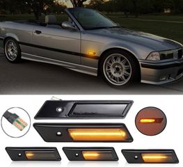 ΣΕΤ Πλαϊνά Φλας Φτερού Led Dynamic ~~Black/Smoke Βιδωτό~~ BMW 3 (E30, E36) - 5 (E34) - 7 (E32)